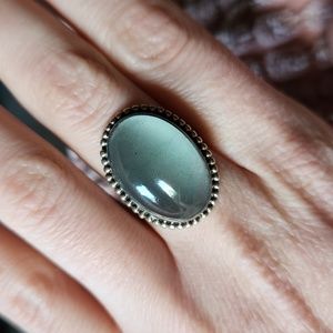 Vintage Sterling silver and Aquamarine Ring Size 7.75